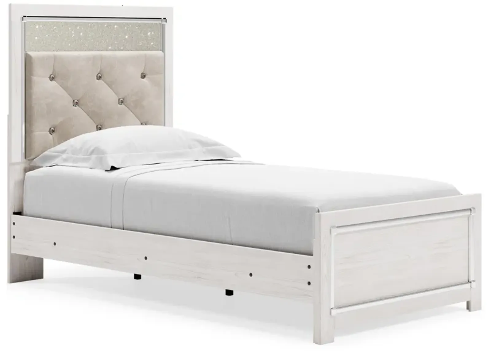 Altyra Twin Panel Bed with Upholstered Headboard