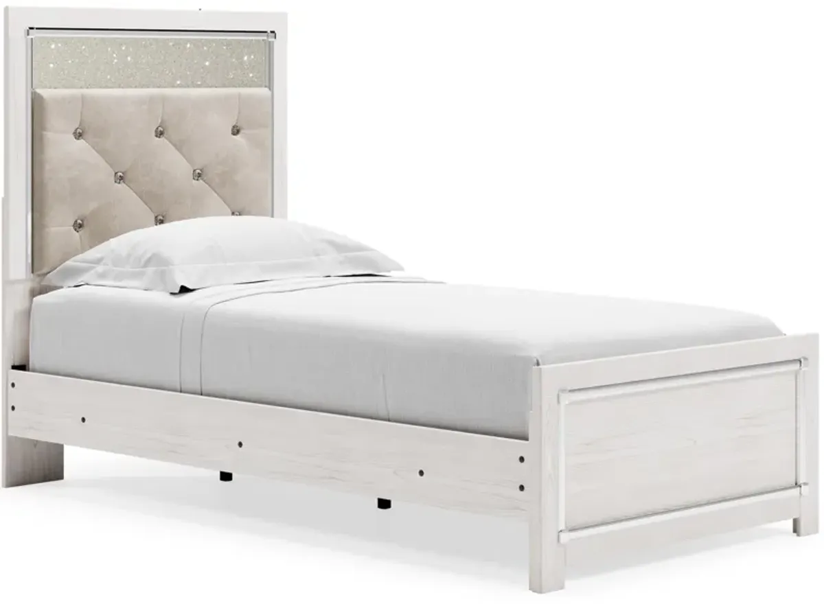 Altyra Twin Panel Bed with Upholstered Headboard