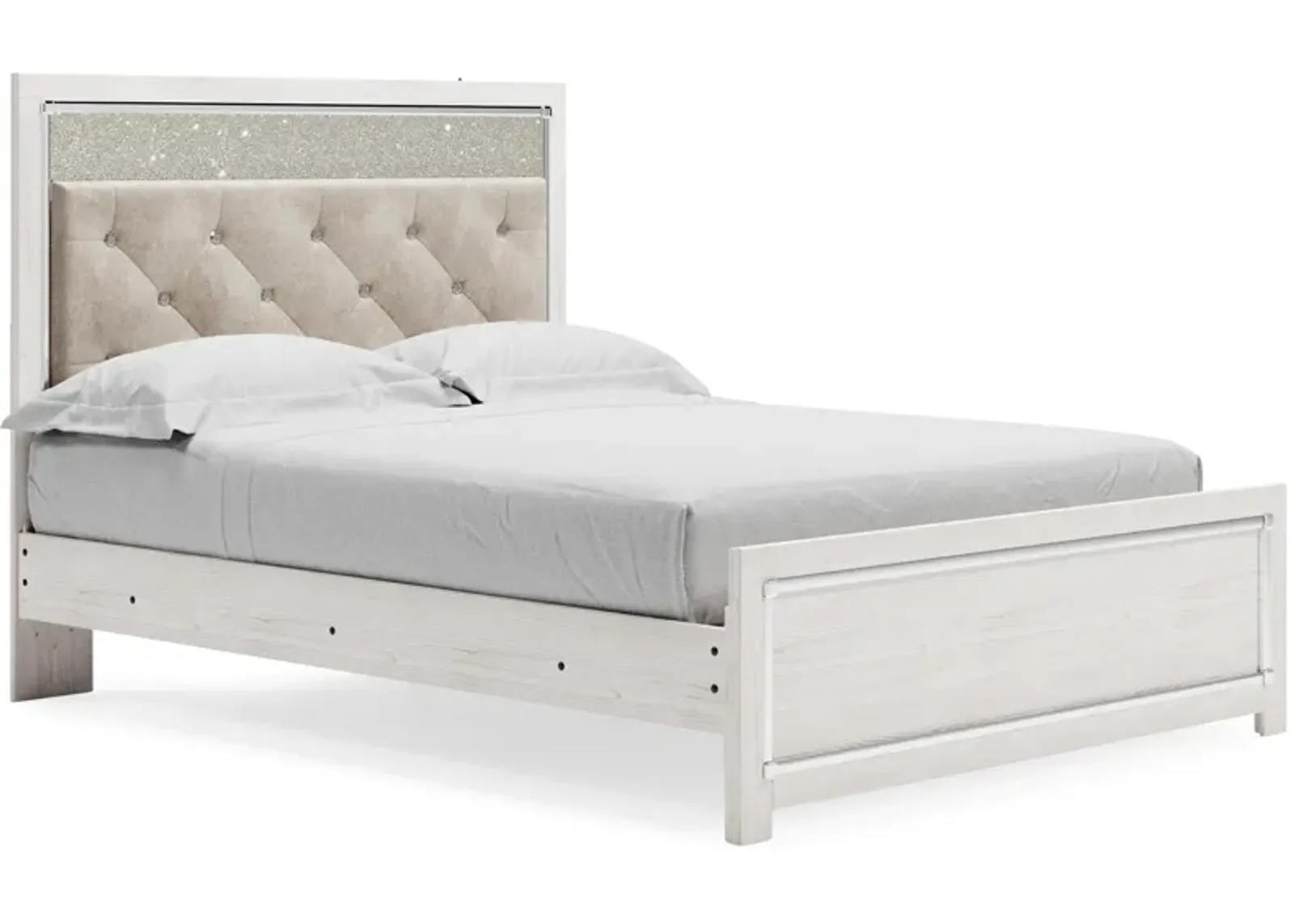 Altyra Full Panel Bed with Upholstered Headboard