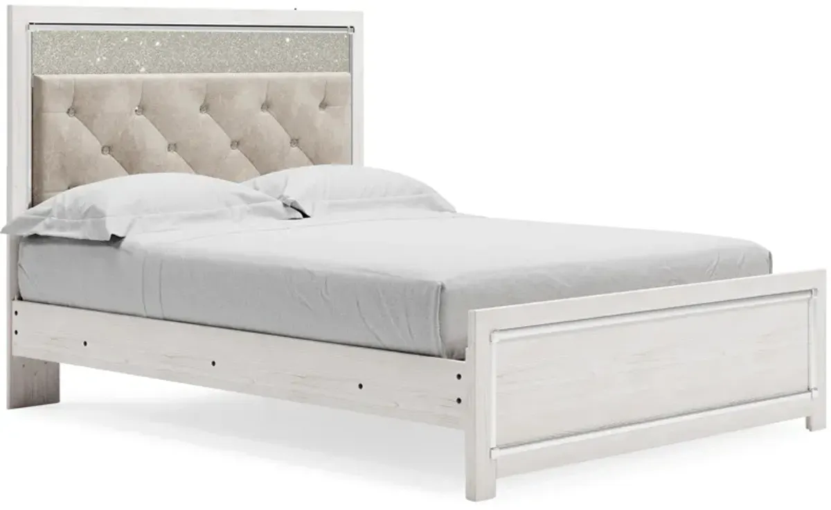 Altyra Full Panel Bed with Upholstered Headboard