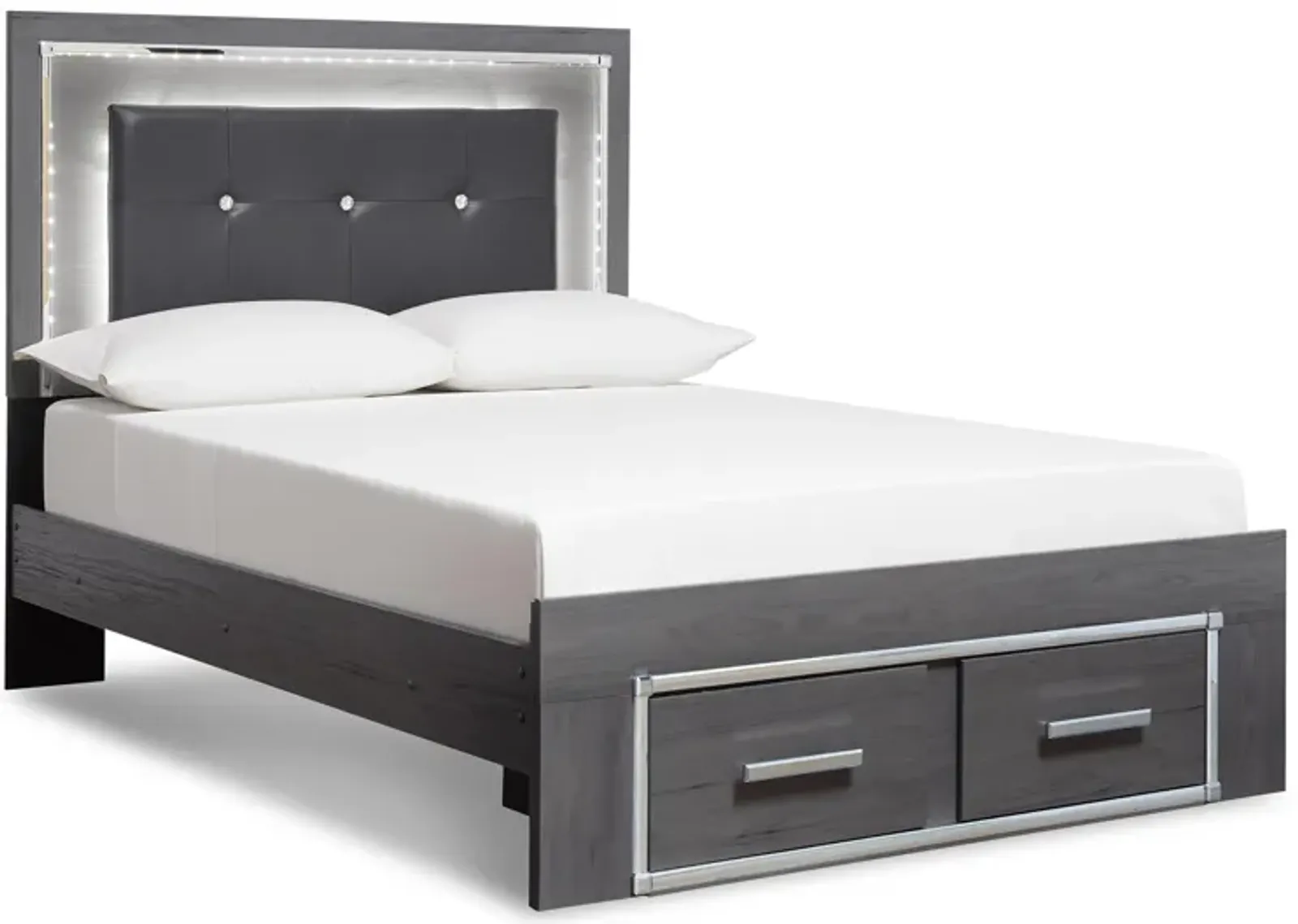 Lodanna Full Upholstered Panel Bed with 2 Storage Drawers