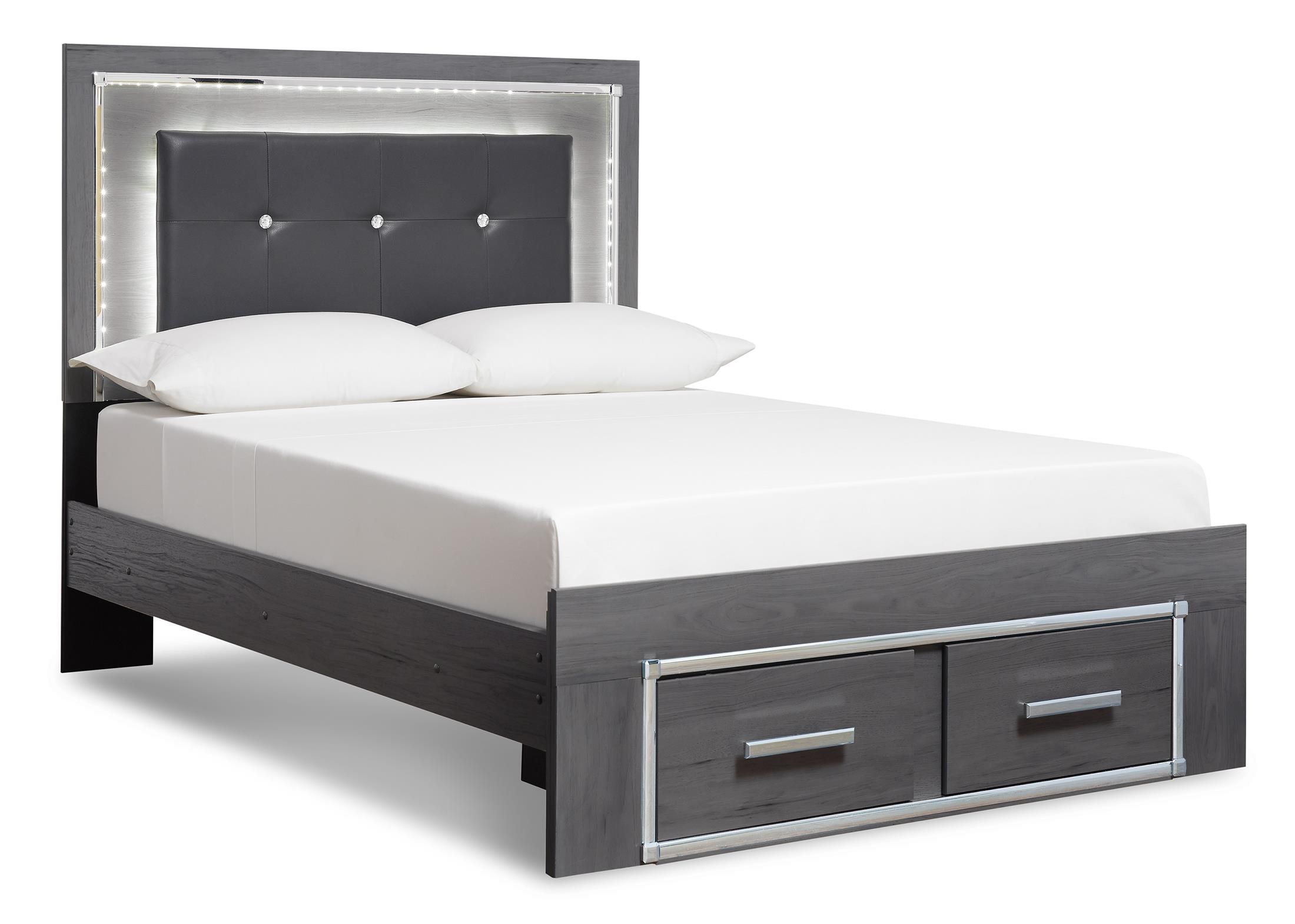 Lodanna Full Upholstered Panel Bed with 2 Storage Drawers