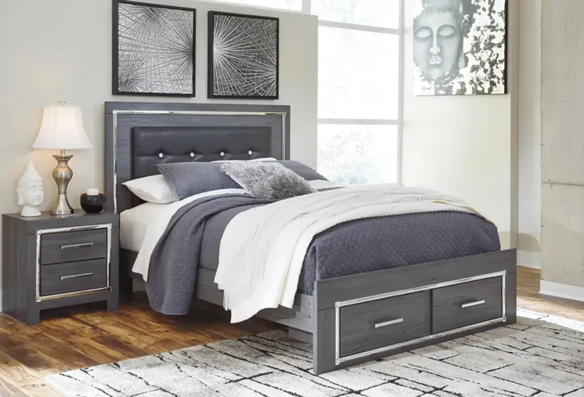 Lodanna Queen Upholstered Panel Bed with 2 Storage Drawers