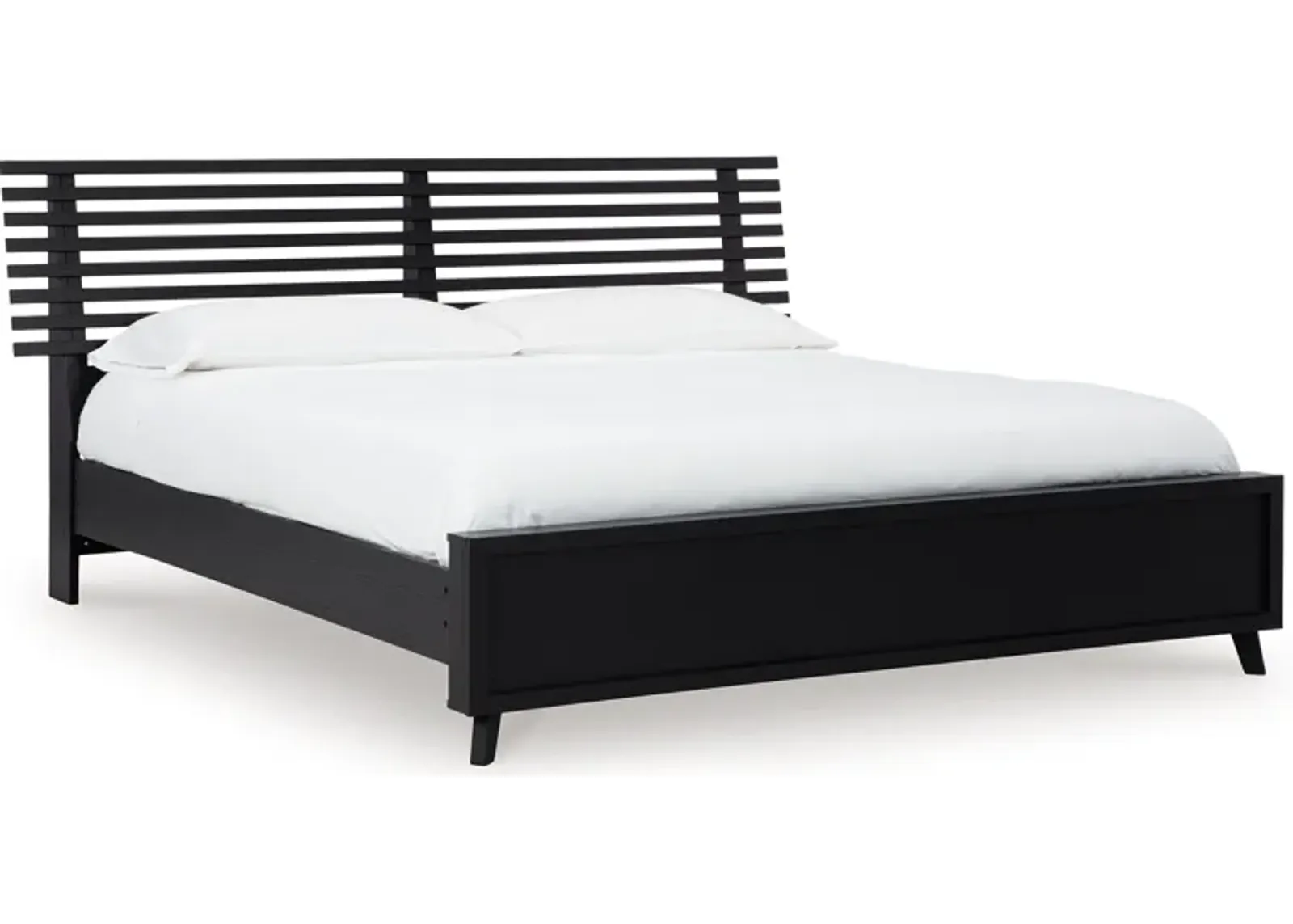 Danziar King Slat Panel Bed with Framed Panel Footboard