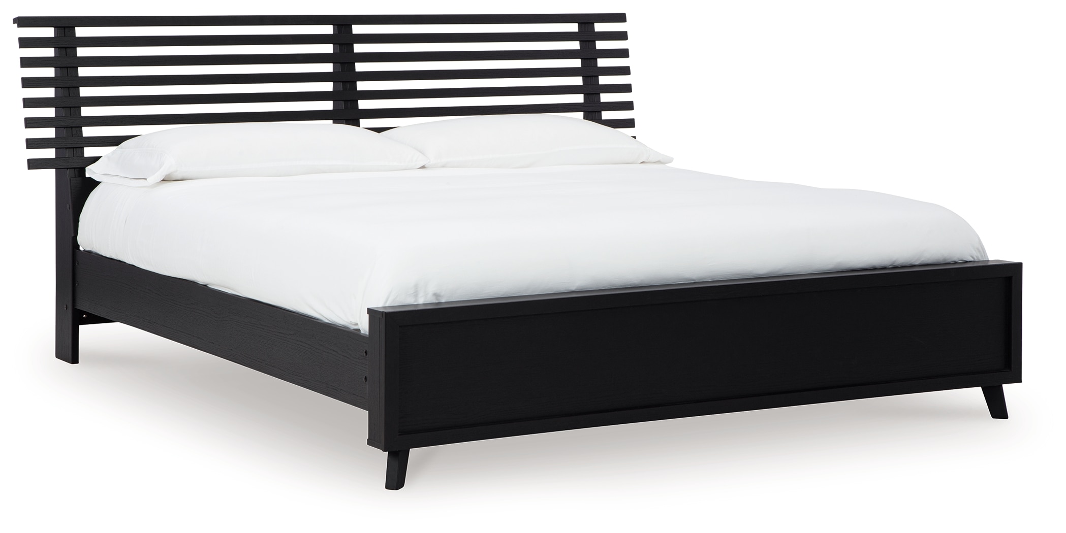 Danziar King Slat Panel Bed with Framed Panel Footboard
