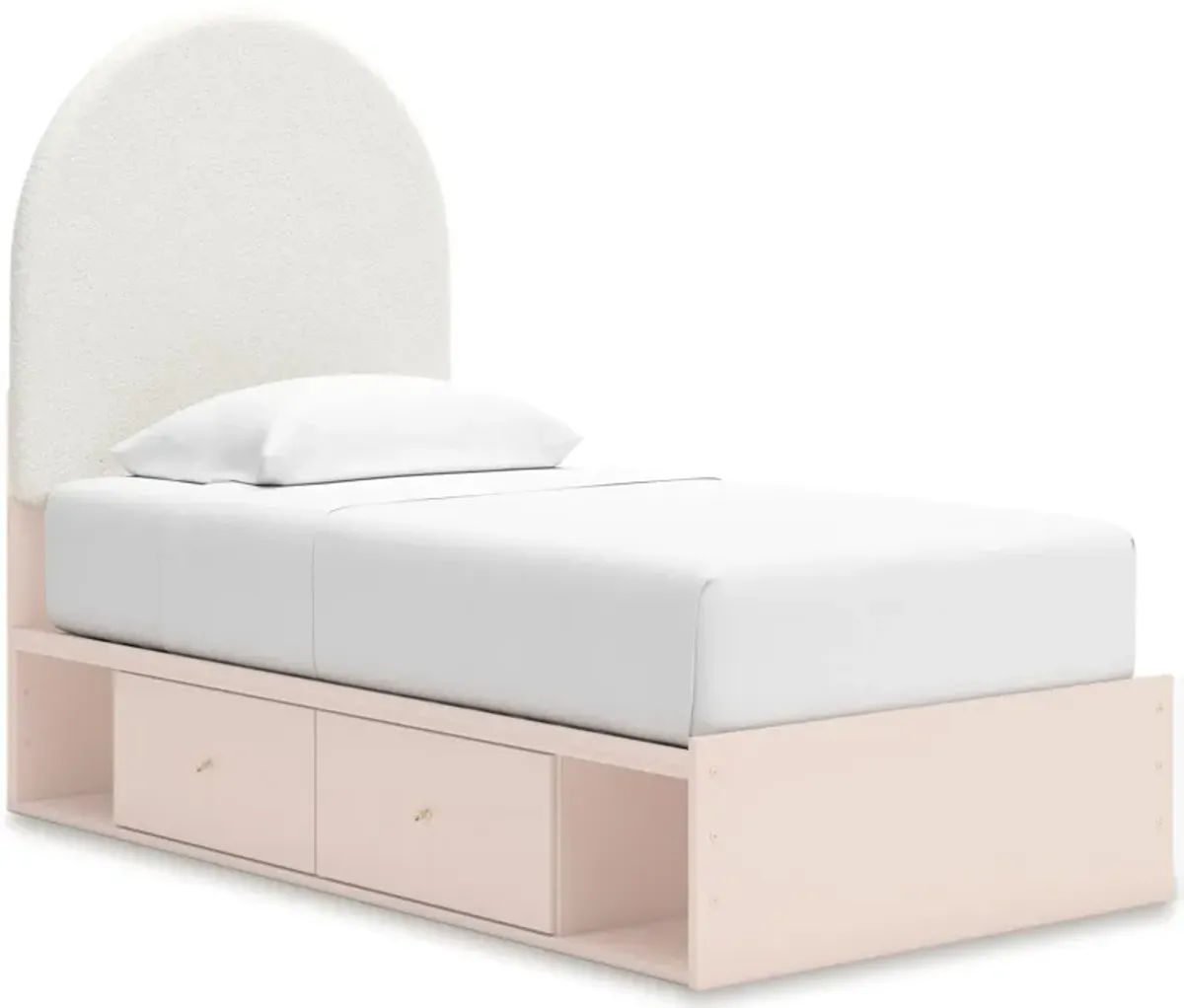 Wistenpine Twin Upholstered Panel Bed with Double Storage