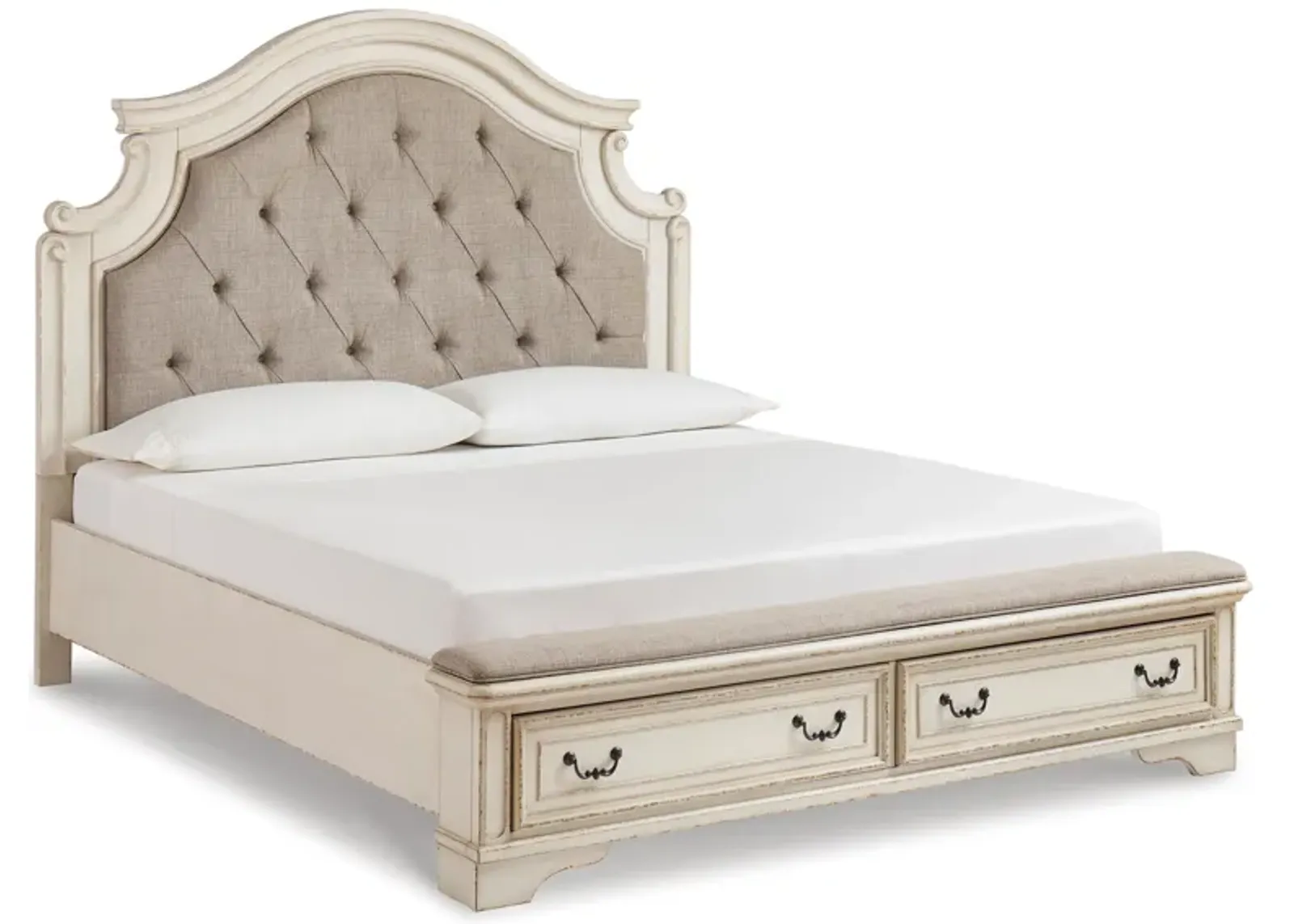 Realyn King Upholstered Panel Storage Bed