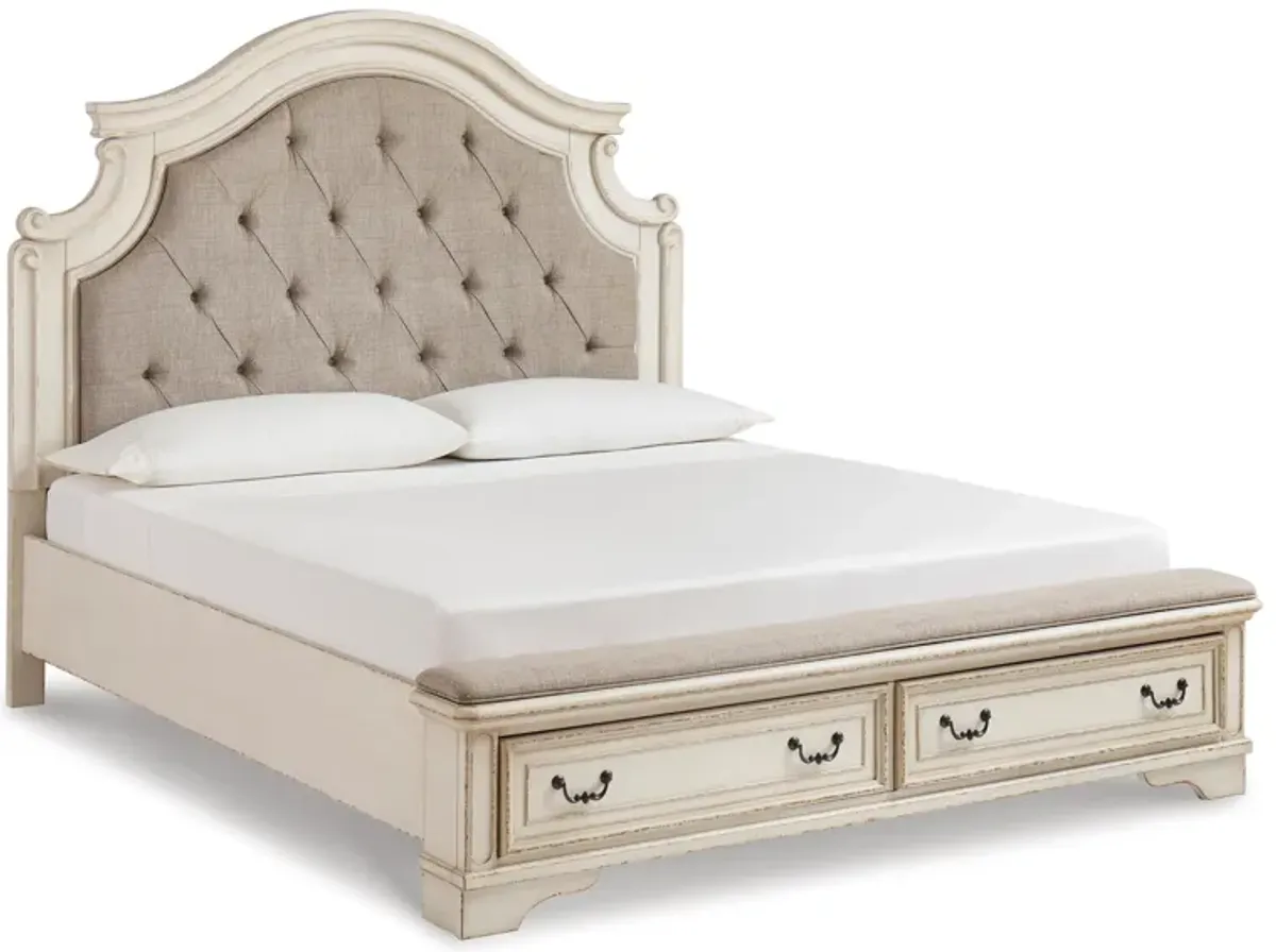 Realyn King Upholstered Panel Storage Bed