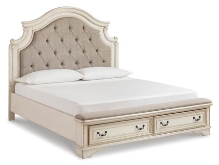 Realyn King Upholstered Panel Storage Bed