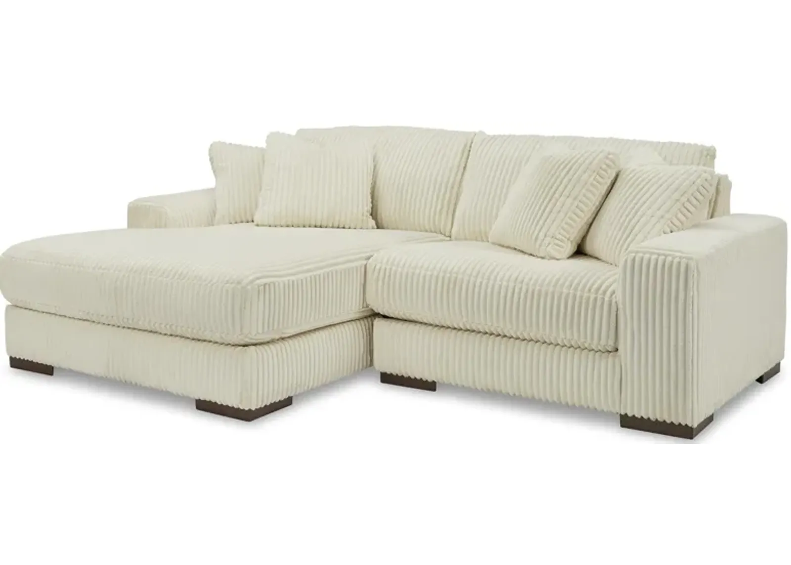 Lindyn 2-Piece Ivory Sectional with Chaise