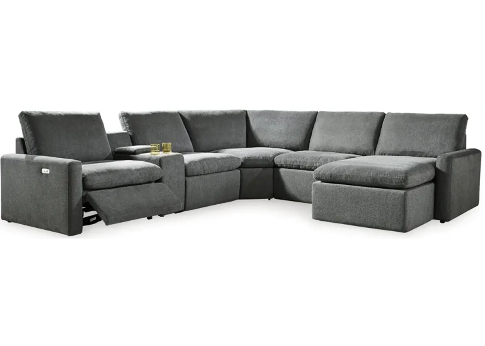 Hartsdale 6-Piece Power Reclining Sectional Chaise with Console