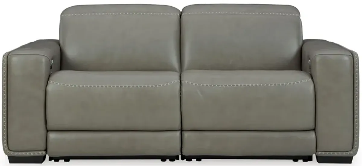 Correze 2-Piece Dual Power Leather Reclining Modular Loveseat