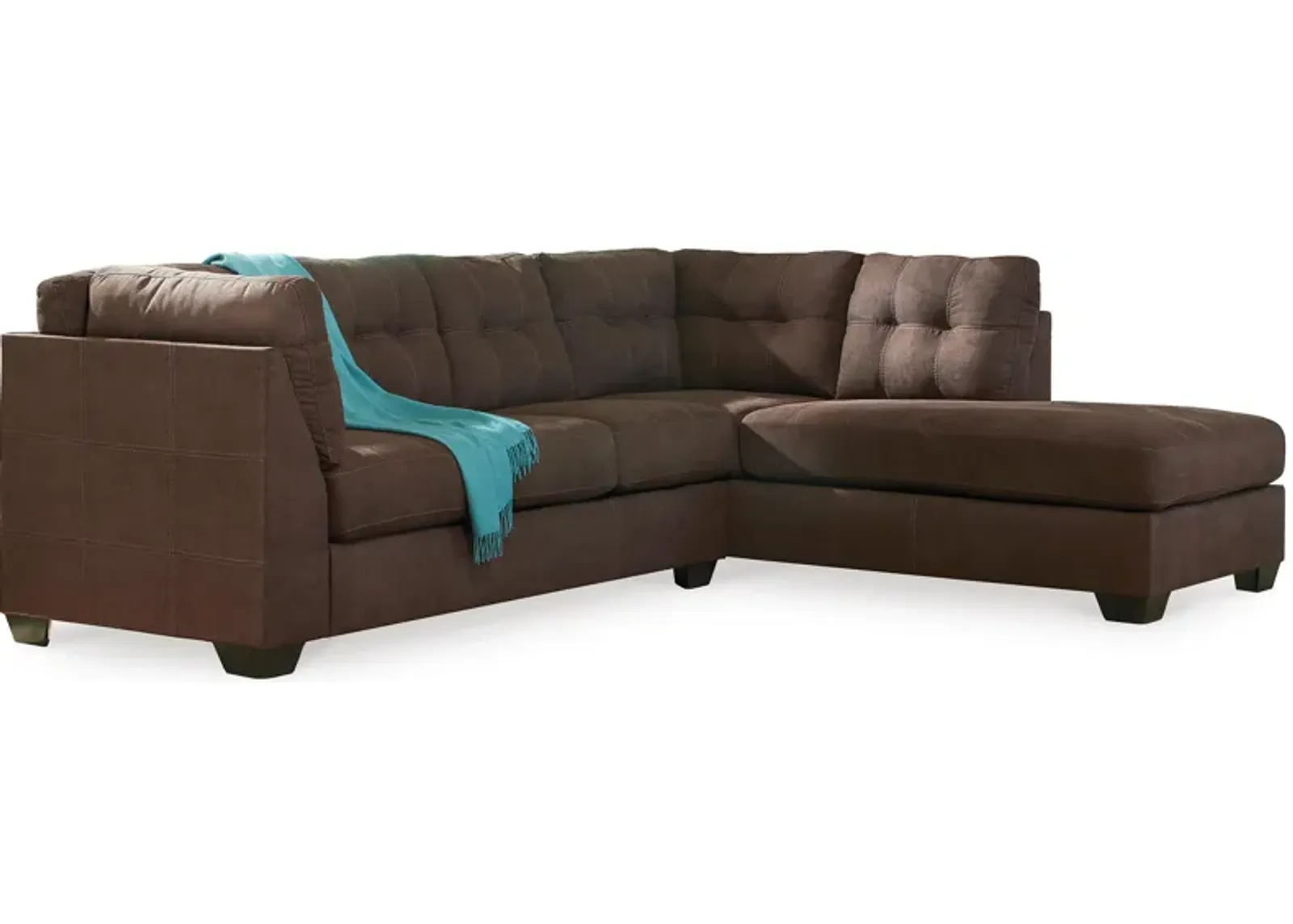 Maier 2-Piece Walnut Sectional with Chaise