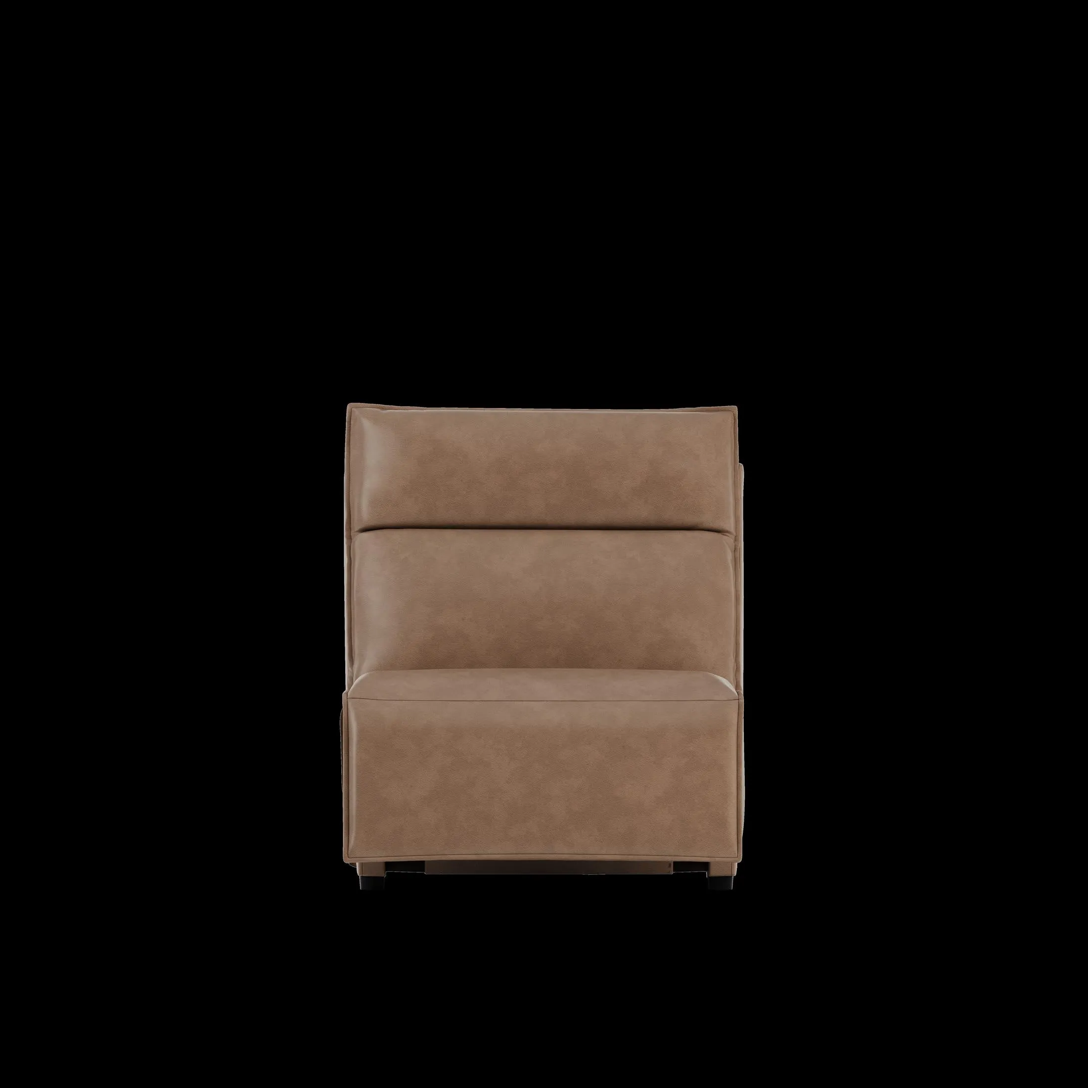 Modular Two Armless Power Recliner - Saddle