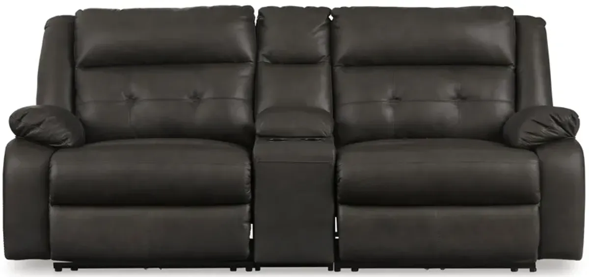 Mackie Pike 3-Piece Leather Power Reclining Console Loveseat