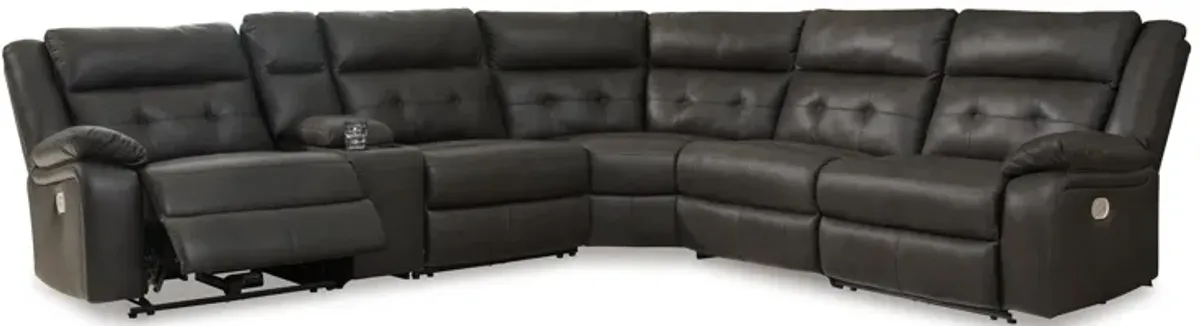 Mackie Pike 6-Piece Leather Power Reclining Sectional