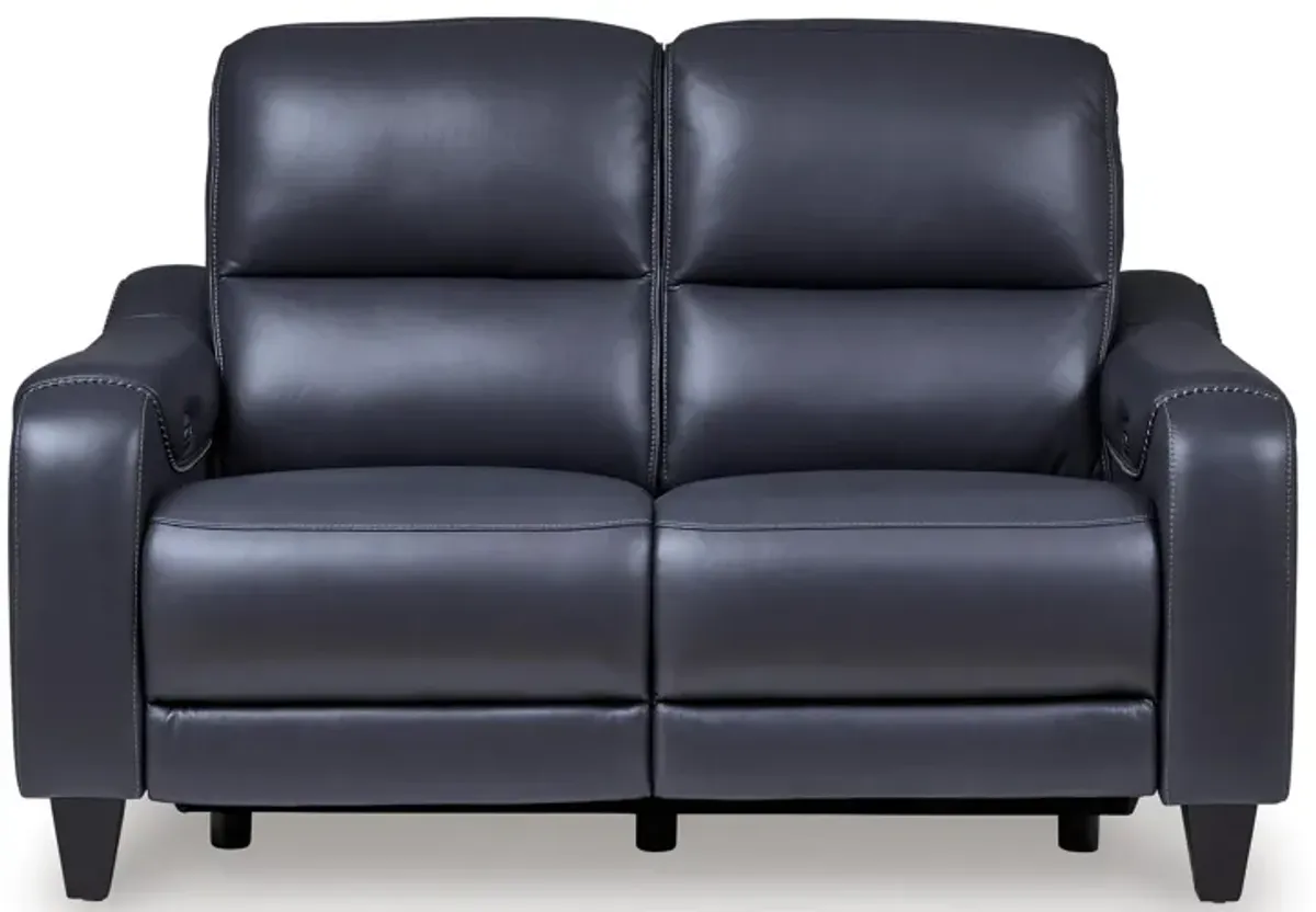 Mercomatic Leather Power Reclining Loveseat