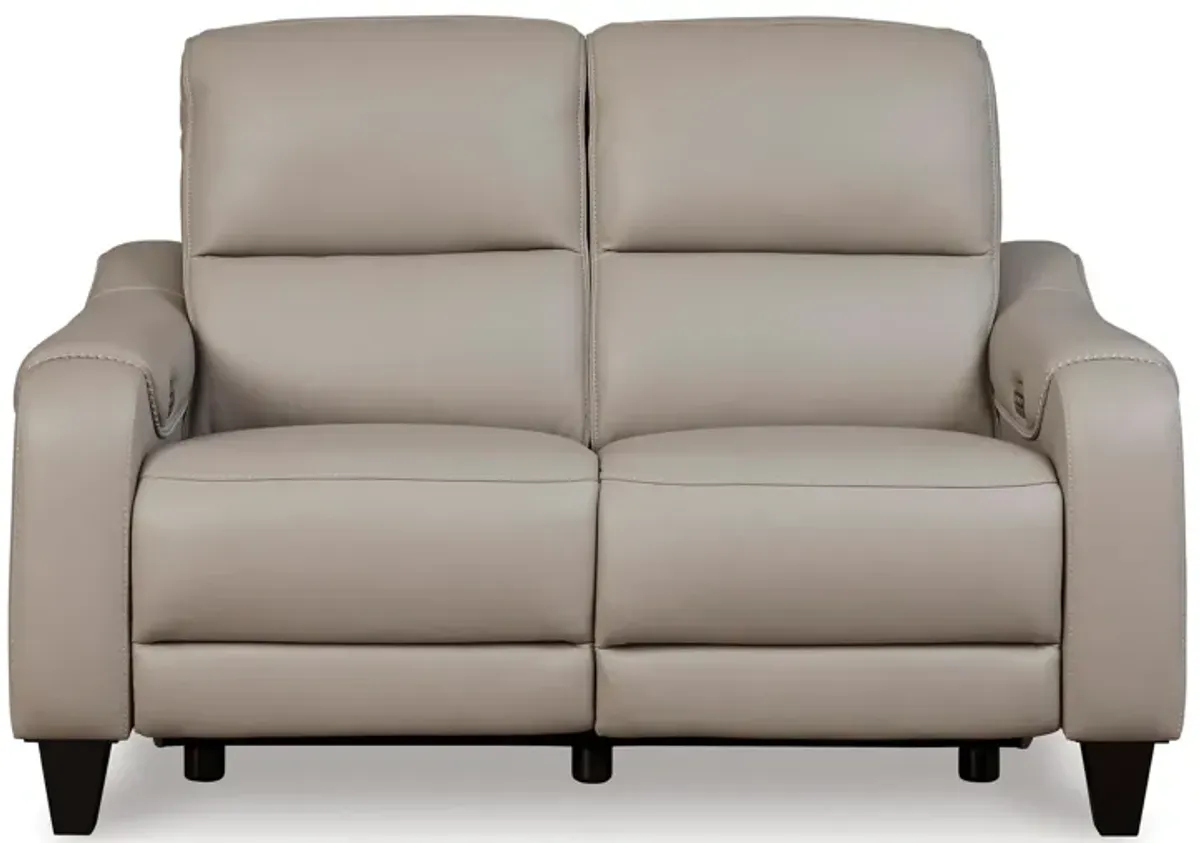 Mercomatic Leather Power Reclining Loveseat