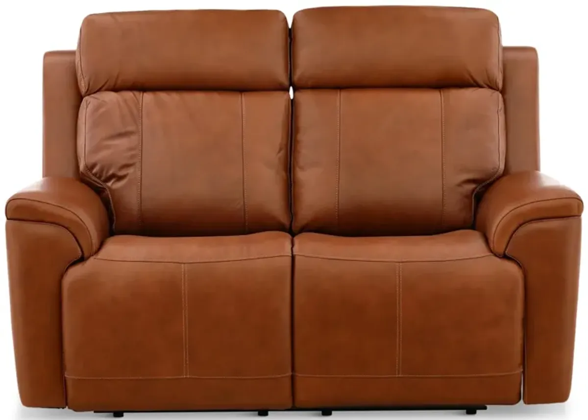 Adrian Leather Power Reclining Loveseat