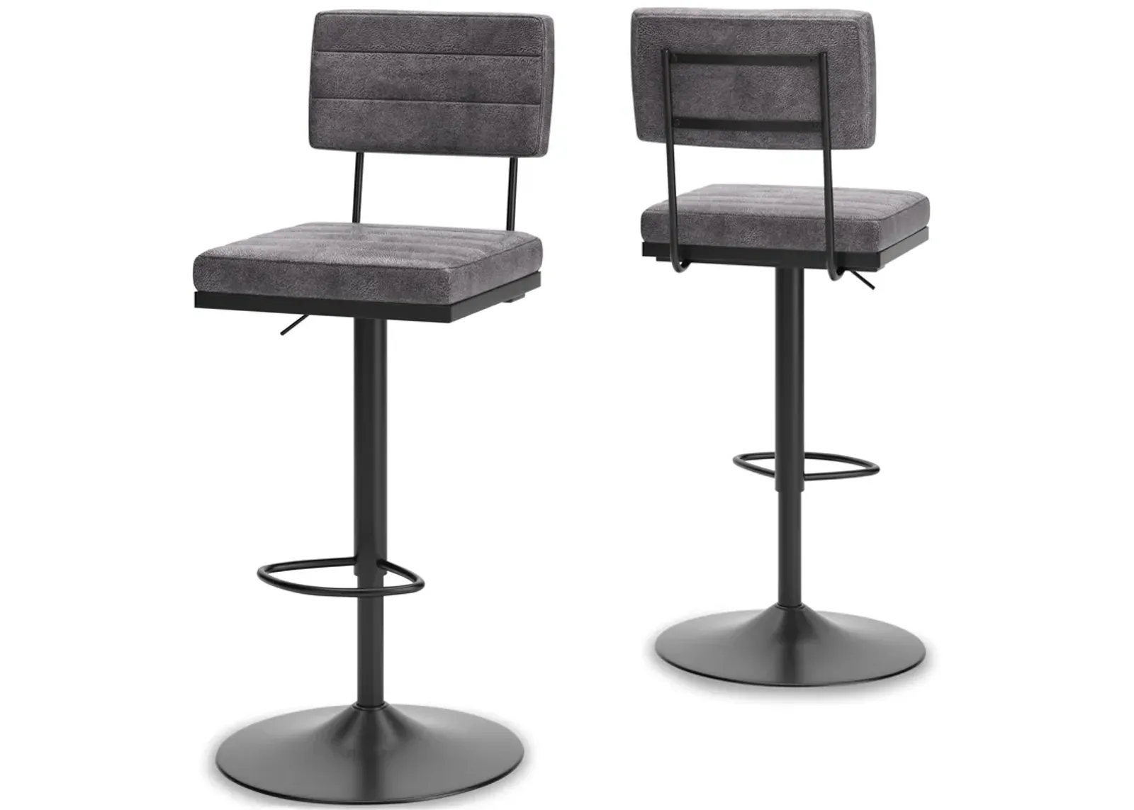 Strumford Bar Height Swivel Bar Stool with Back (Set of 2)