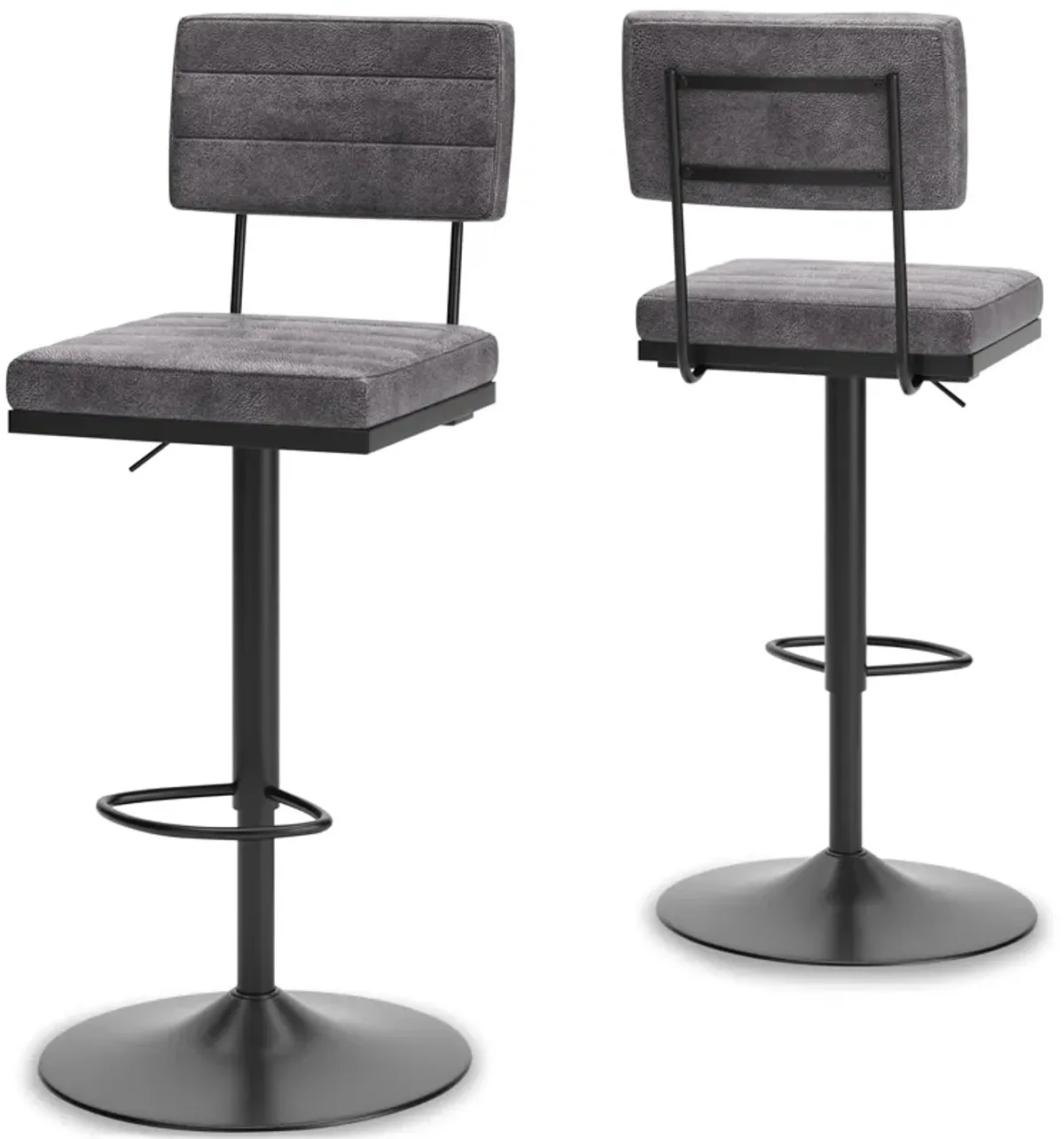 Strumford Bar Height Swivel Bar Stool with Back (Set of 2)