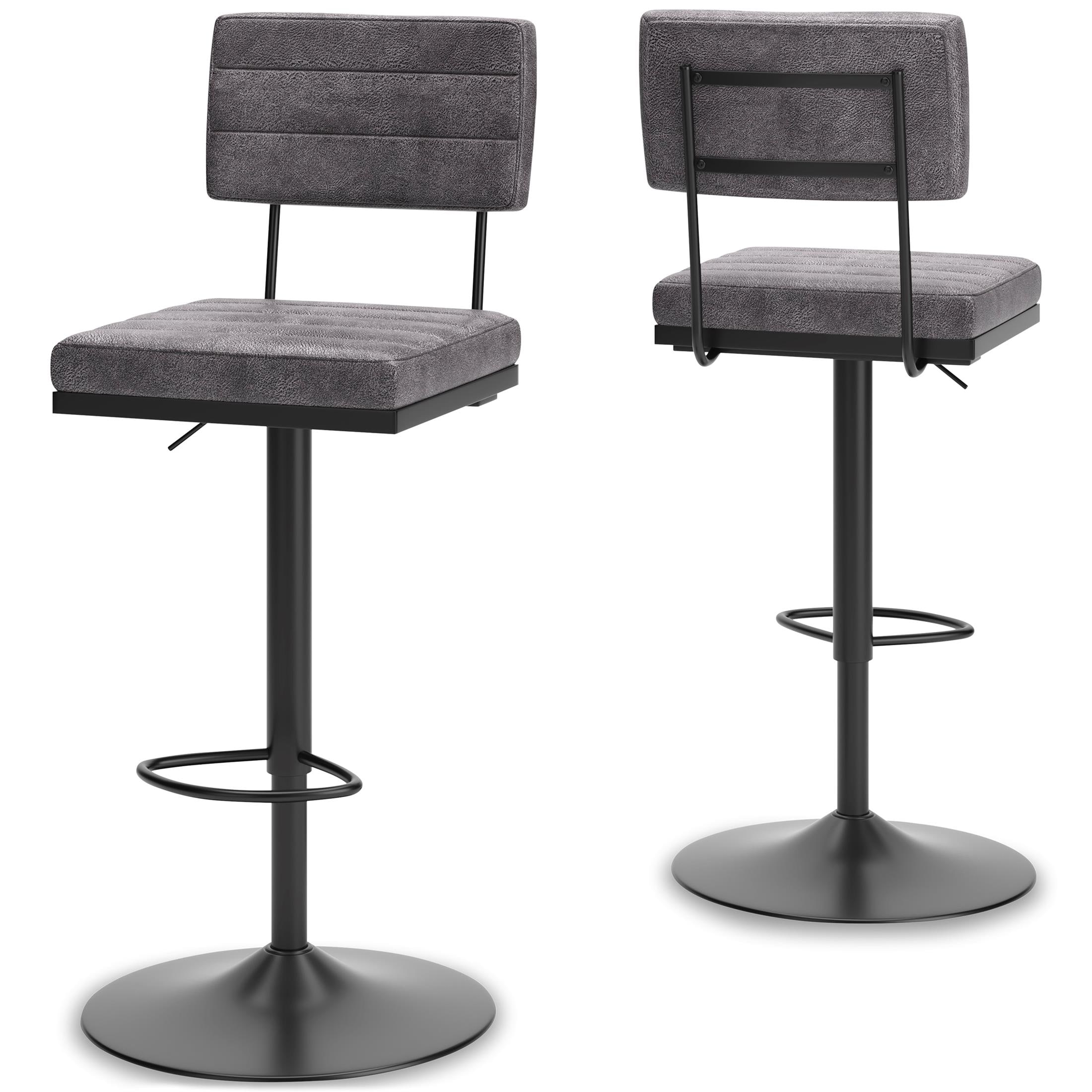 Strumford Bar Height Swivel Bar Stool with Back (Set of 2)