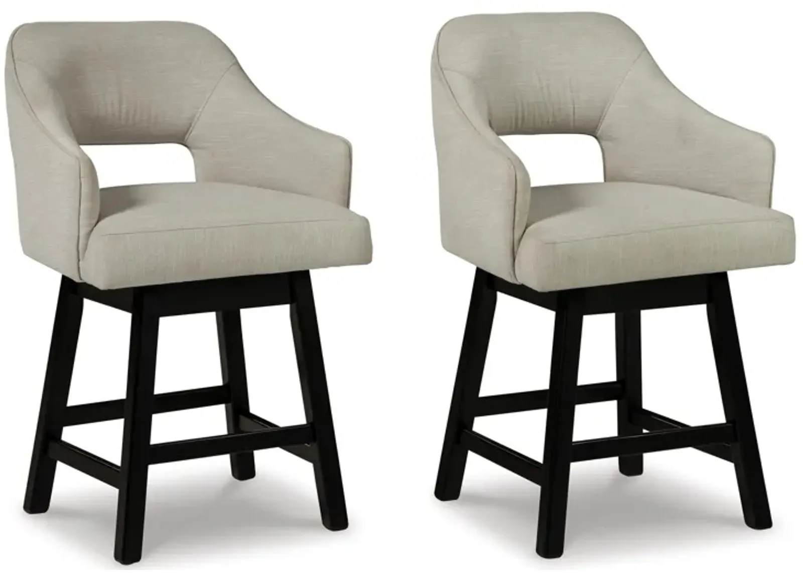 Tallenger Counter Height Upholstered Swivel Bar Stool (Set of 2)