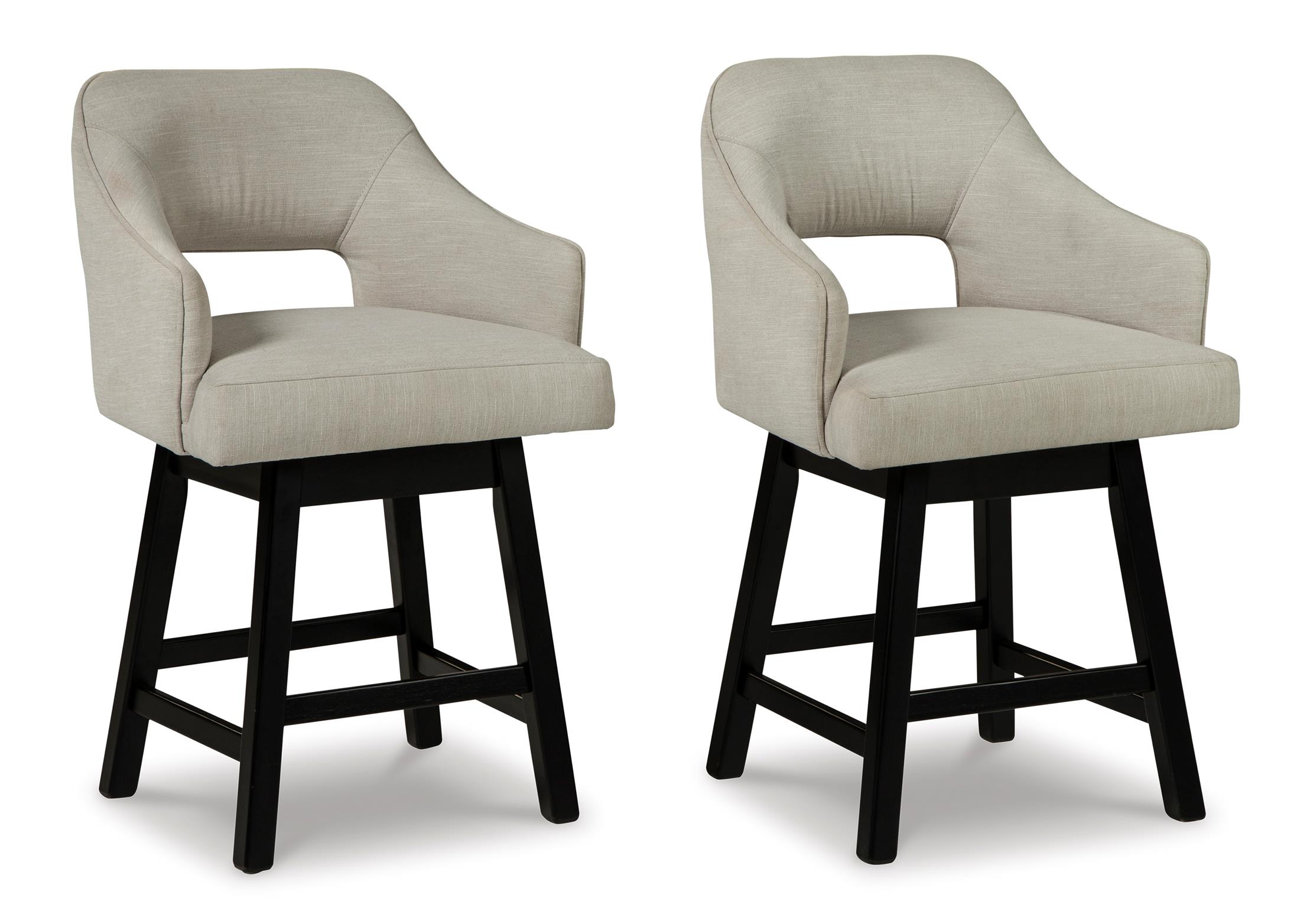 Tallenger Counter Height Upholstered Swivel Bar Stool (Set of 2)