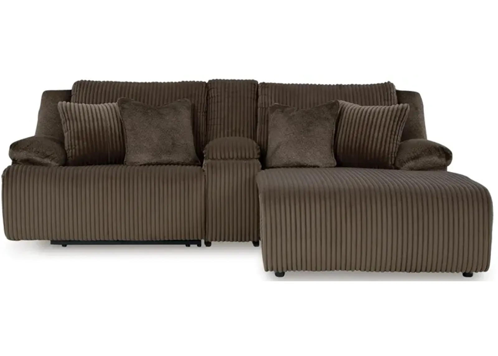 Top Tier Right Facing 3-Piece Reclining Sectional Sofa with Chaise