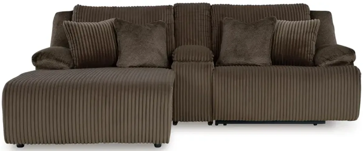 Top Tier Left Facing 3-Piece Reclining Sectional Sofa with Chaise