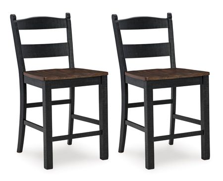 Valebeck Counter Height Bar Stool with Back (Set of 2)