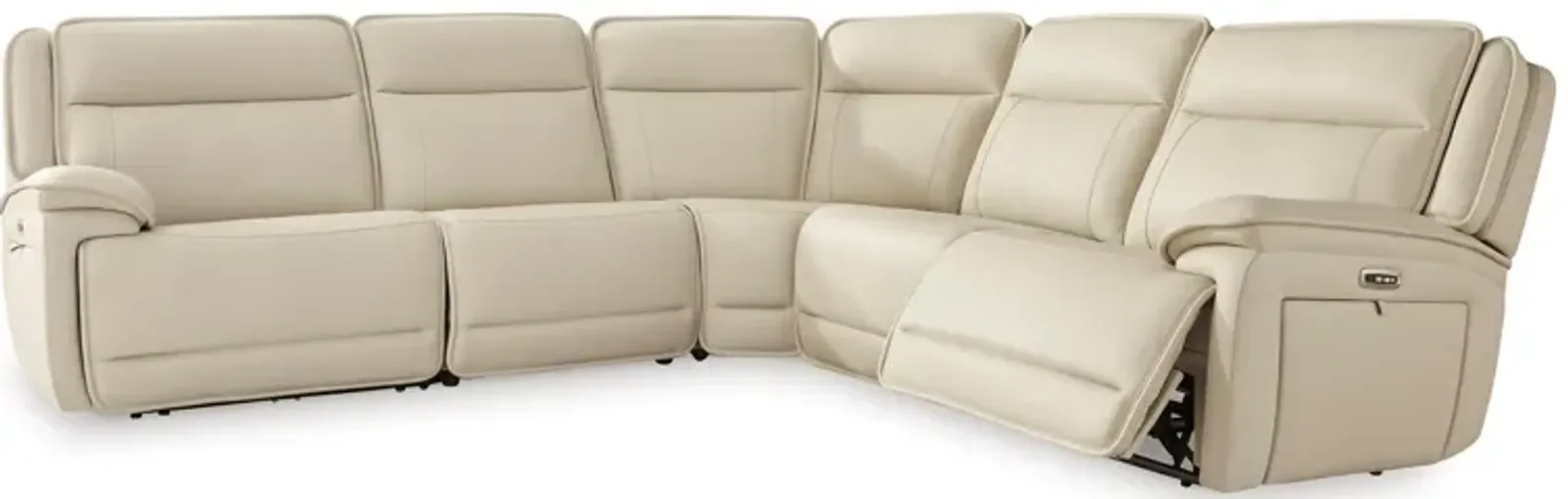 Double Deal 5-Piece Leather Power Reclining Sectional