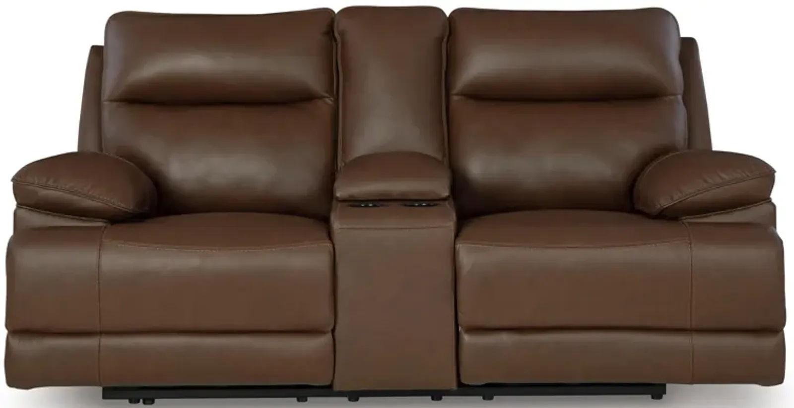 VonRyan Leather Power Reclining Console Loveseat