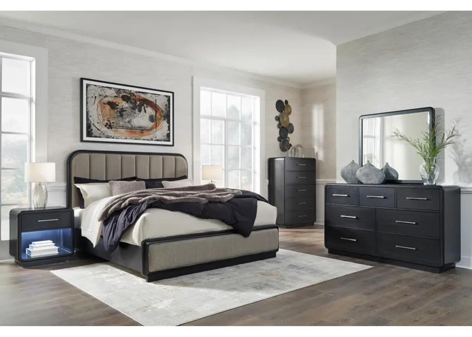 Rowanbeck 3-Piece Queen Upholstered Panel Bedroom Set