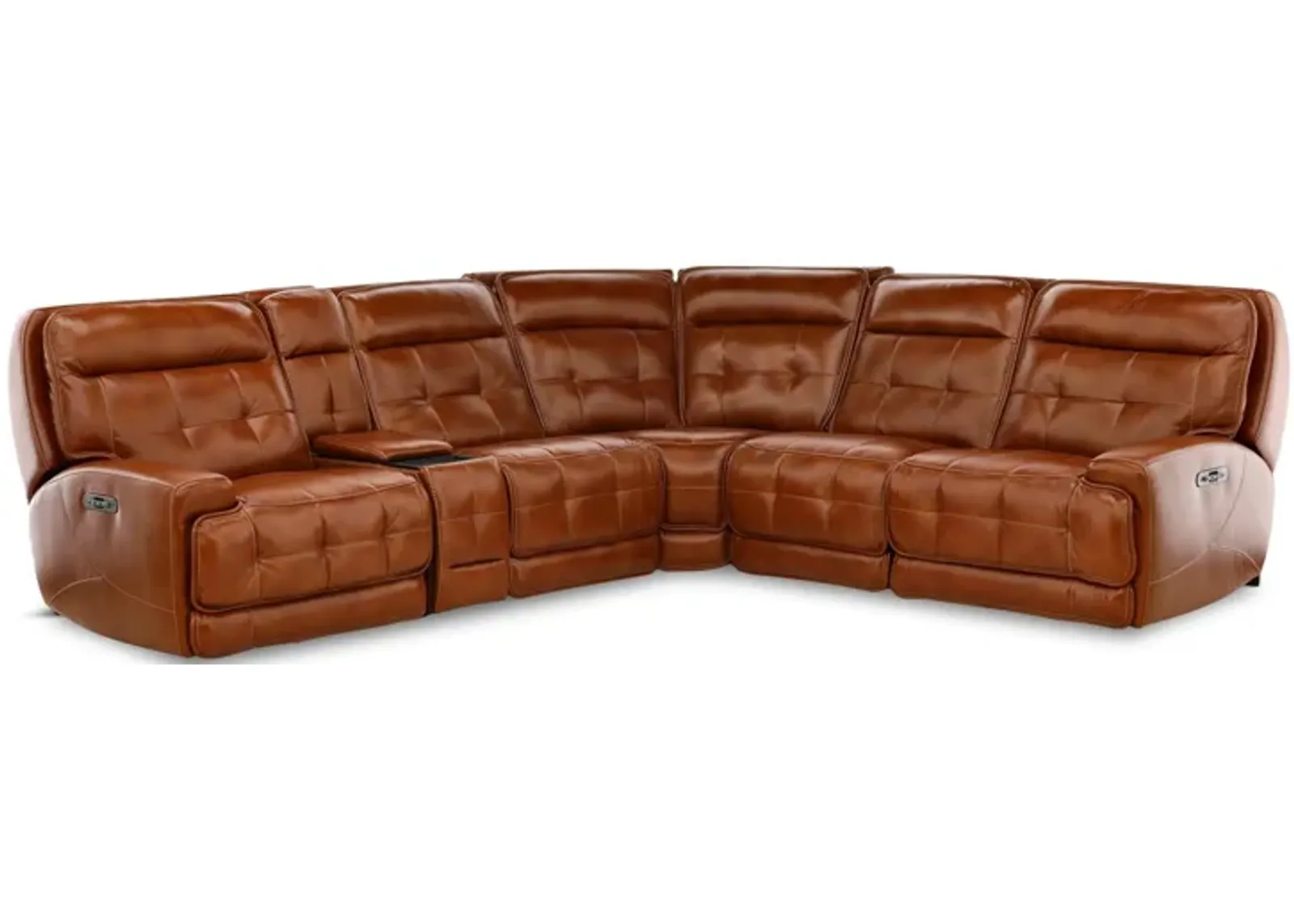 Fresco 6-Piece Leather Power Reclining Sectional