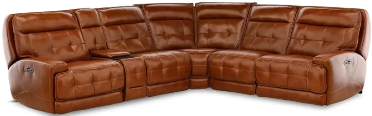 Fresco 6-Piece Leather Power Reclining Sectional