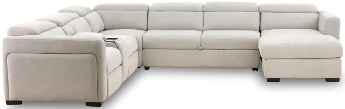 Tuscany 6-Piece Power Reclining Sleeper Sectional with Chaise