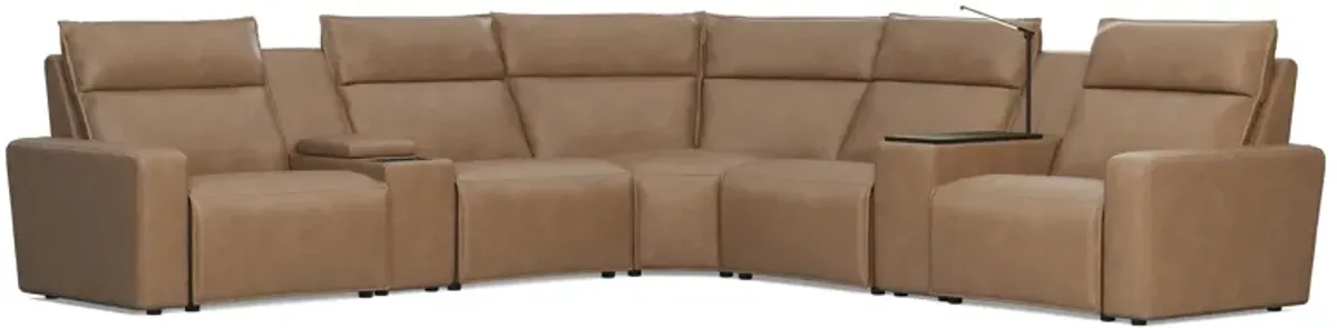 Modular Two 7-Piece Console Sectional - Saddle