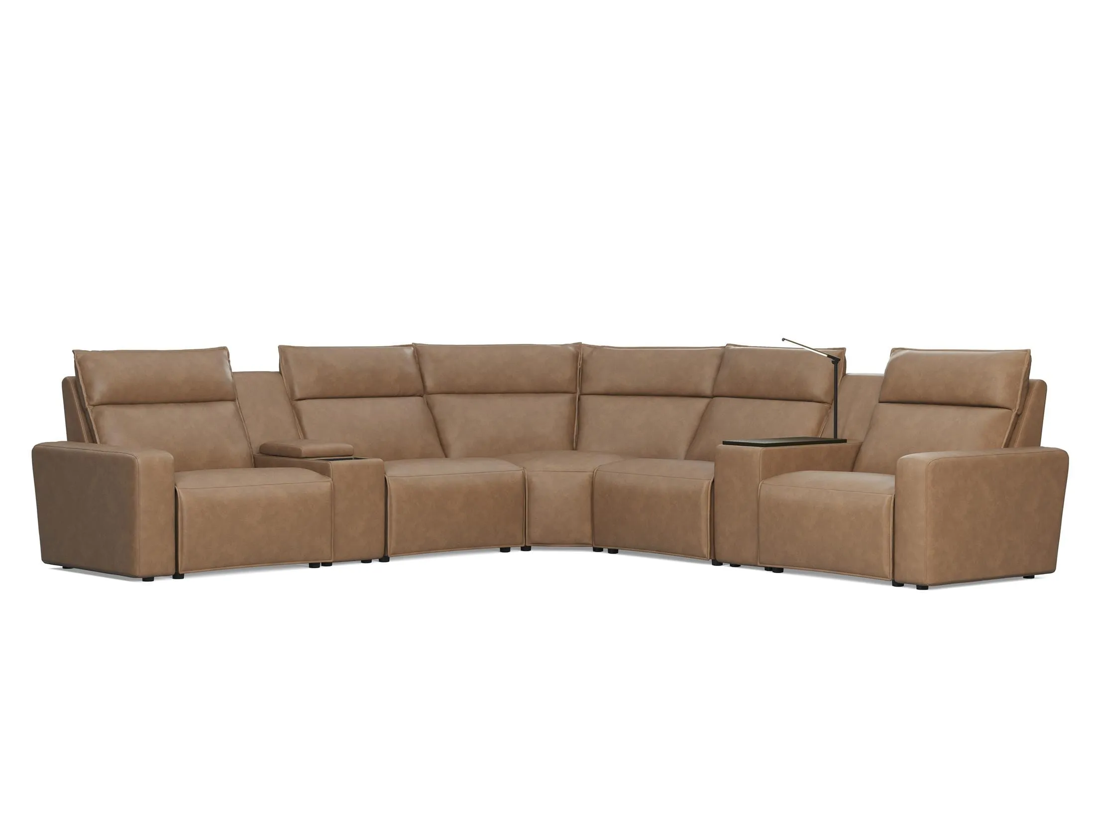 Modular Two 7-Piece Console Sectional - Saddle