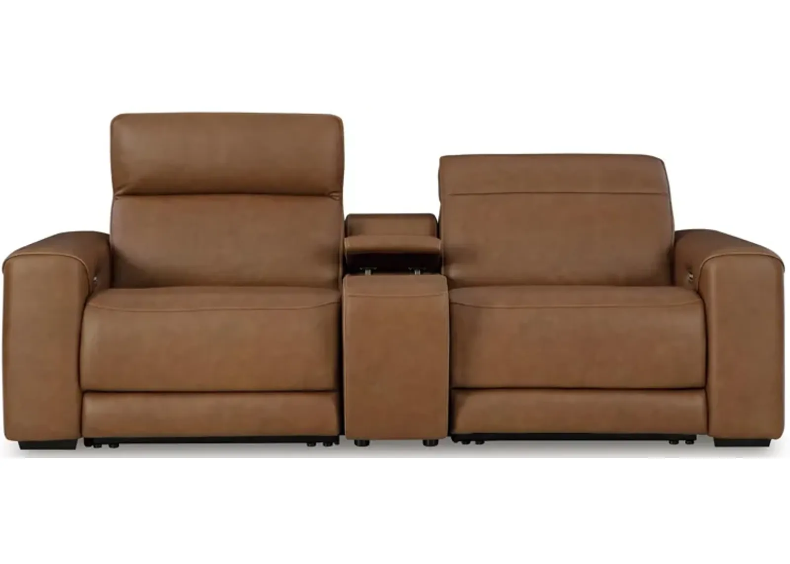 Rally-Up 2-Piece Leather Power Reclining Sectional Loveseat with Console