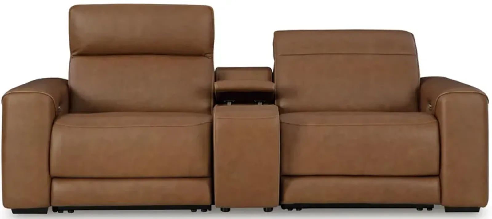 Rally-Up 2-Piece Leather Power Reclining Sectional Loveseat with Console