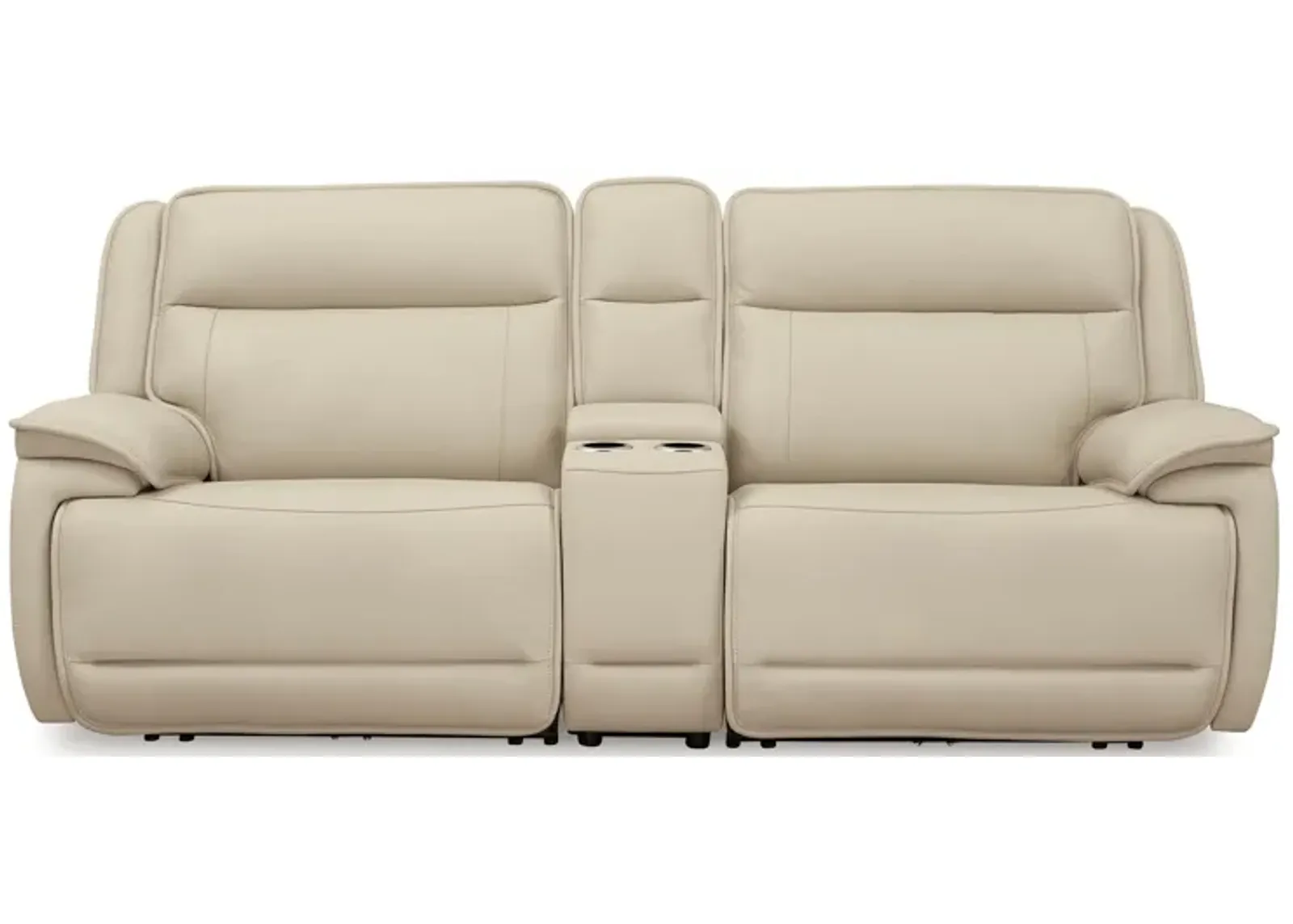 Double Deal 2-Piece Leather Power Reclining Loveseat with Console