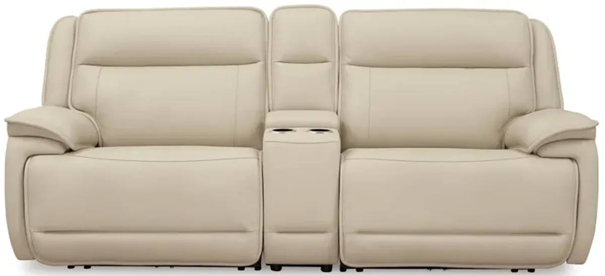 Double Deal 2-Piece Leather Power Reclining Loveseat with Console