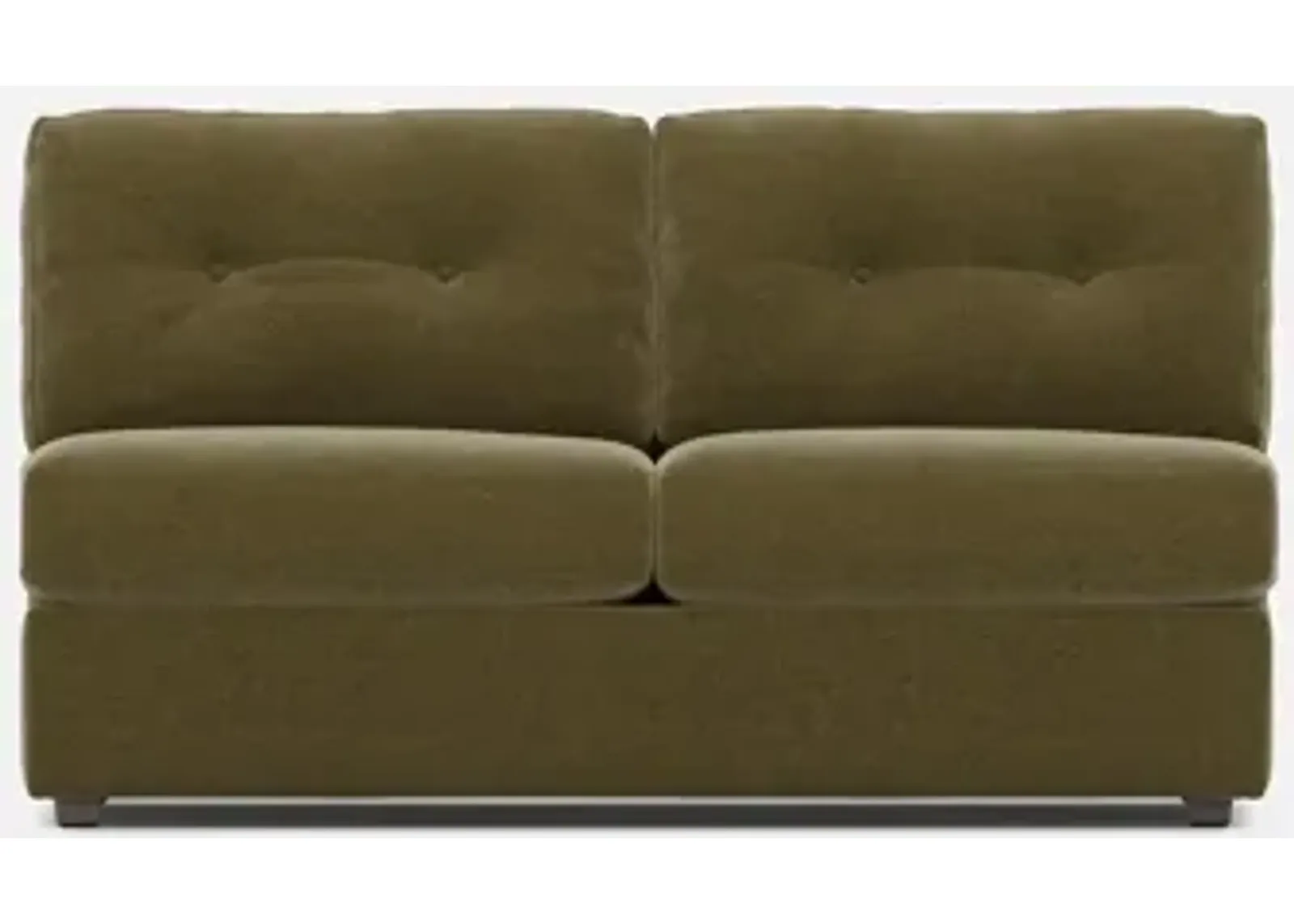 Modular One Armless Full Innerspring Sleeper Sofa- Moss