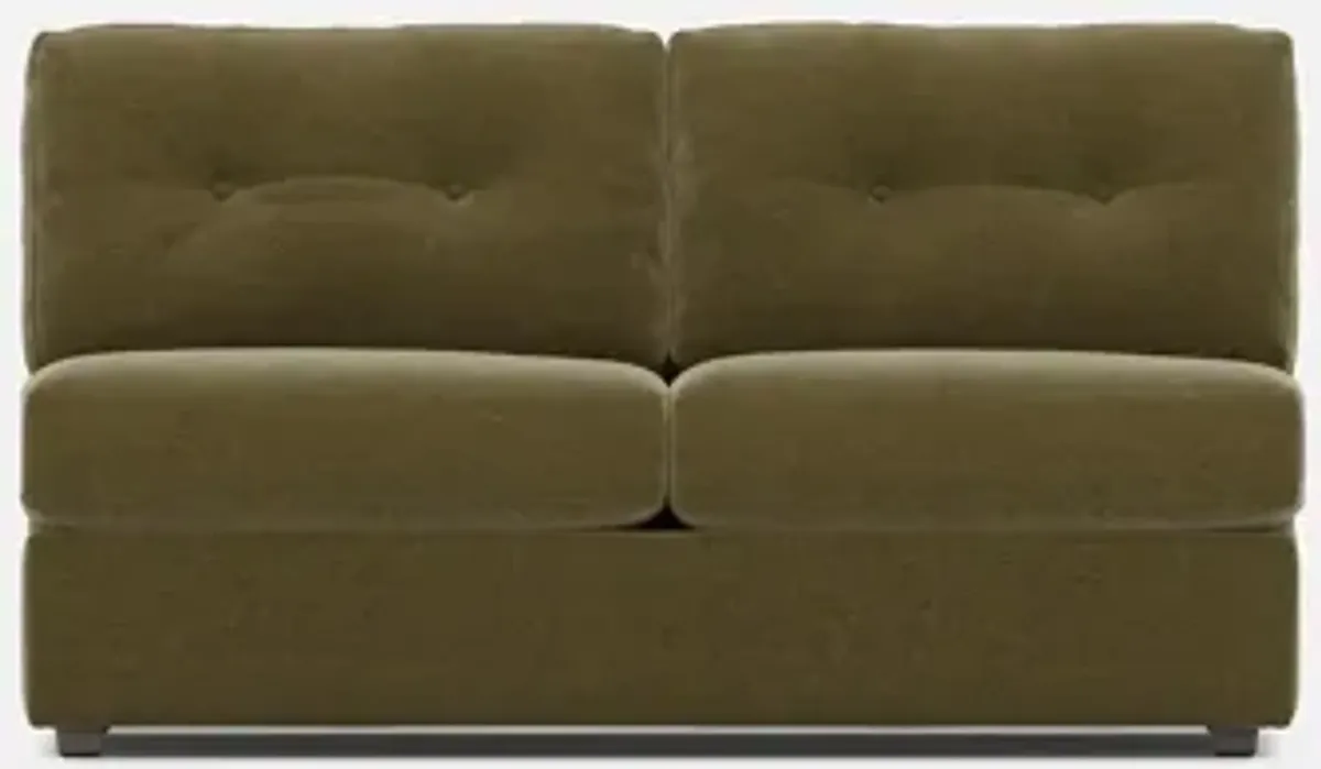 Modular One Armless Full Innerspring Sleeper Sofa- Moss