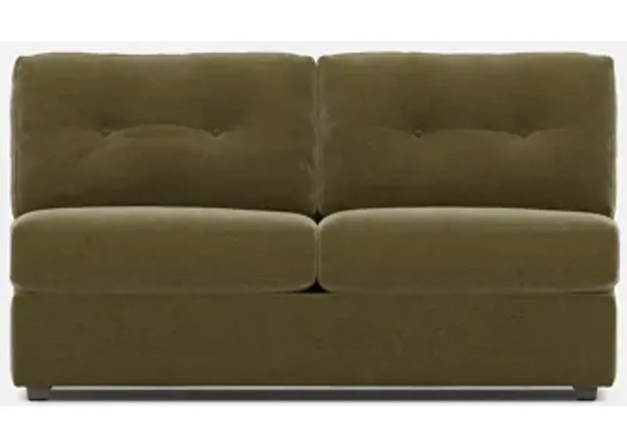 Modular One Armless Full Memory Foam Sleeper Sofa - Moss