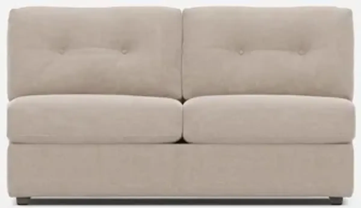 Modular One Armless Full Memory Foam Sleeper Sofa - Stone