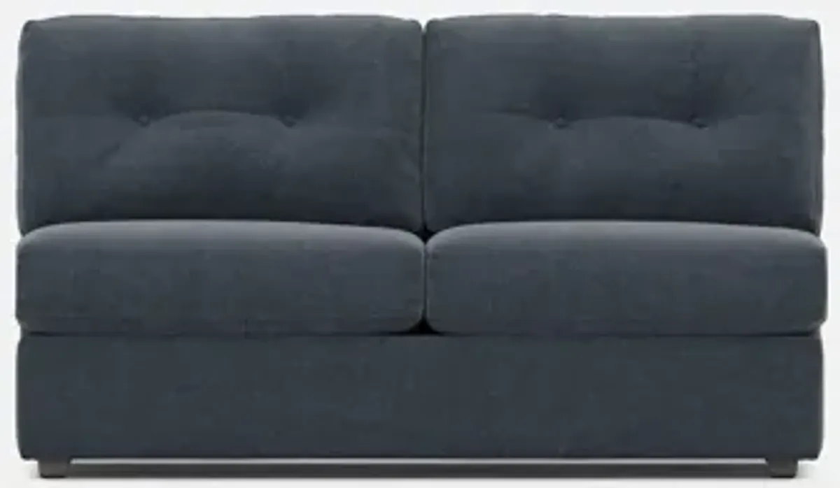 Modular One Armless Full Memory Foam Sleeper Sofa - Navy