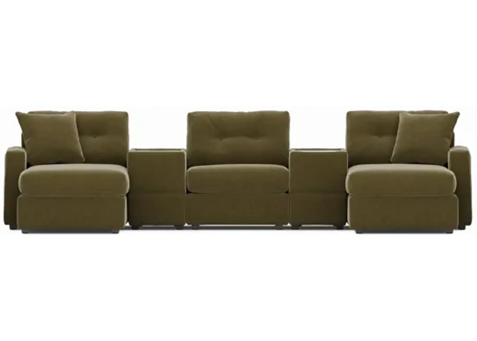 Modular One 5-Piece Theater Sectional with E-Console - Moss