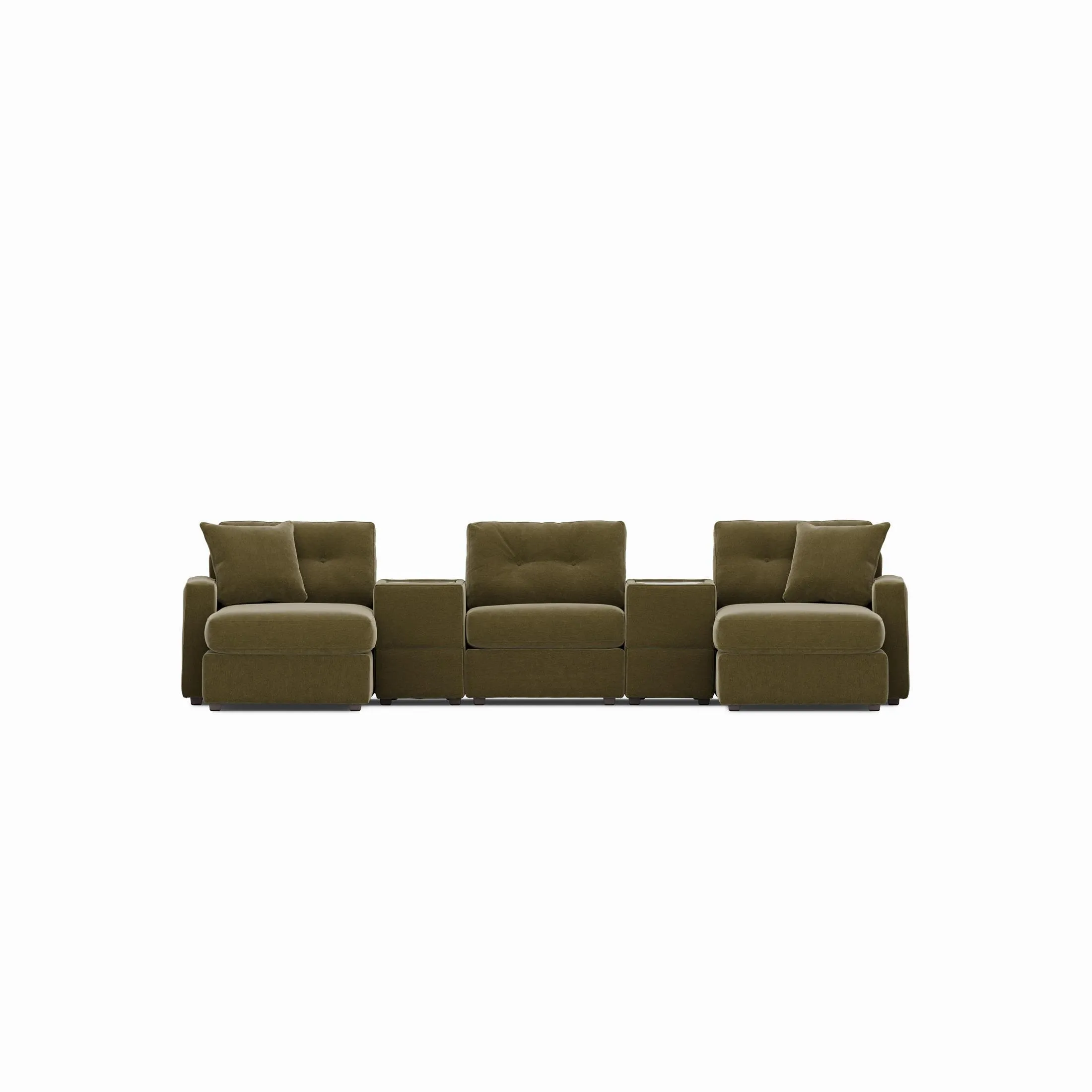 Modular One 5-Piece Theater Sectional with E-Console - Moss